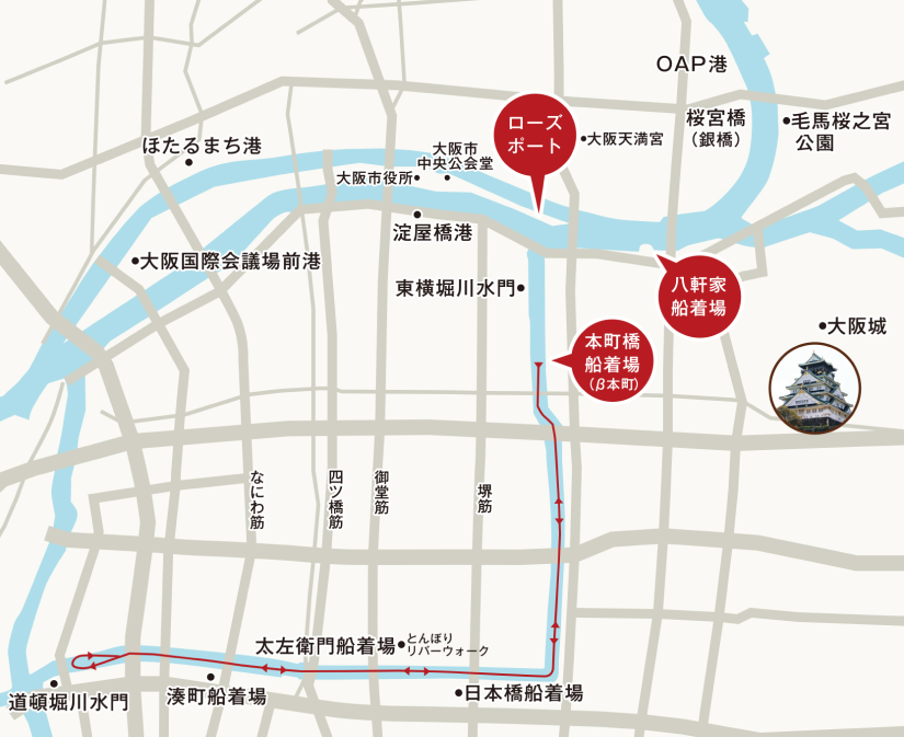 アールデルークの運航ルートマップ